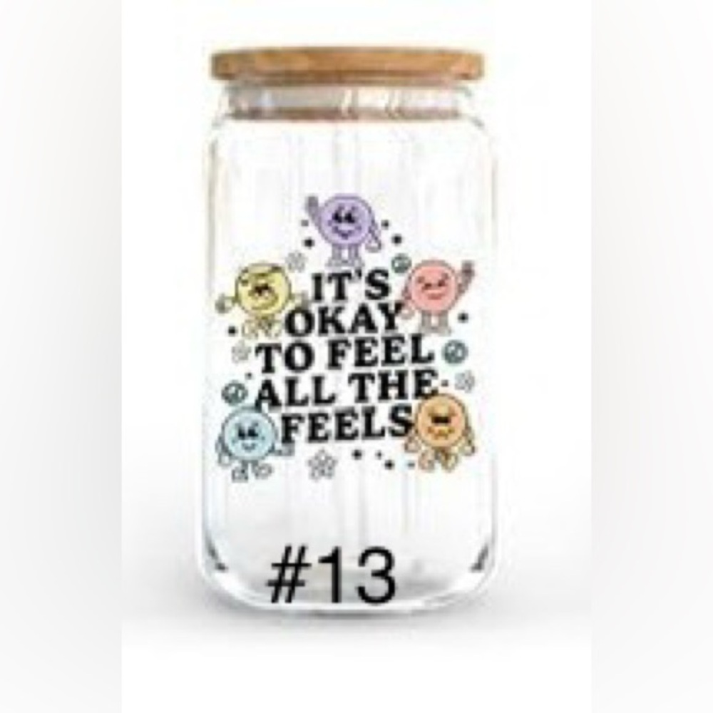 Buy now *16 ounce glass with bamboo lid and straw handcrafted - Picture 12 of 14